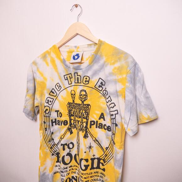 Rare Online Ceramics Save The Earth Yellow Grey Tie Dye Sz S - Picture 5 of 7